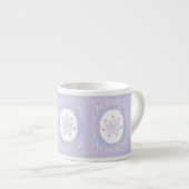 Tasse Expresso flocon de neige violet clair et coeur étincelant (Devant droit)