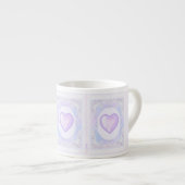 Tasse Expresso flocon de neige violet clair et coeur étincelant (Devant droit)