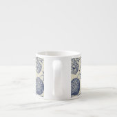 Tasse Expresso Flore d'impression florale de fleurs bleues antiqu (Dos)