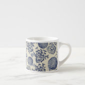 Tasse Expresso Flore d'impression florale de fleurs bleues antiqu (Droite)