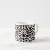 Tasse Expresso Flourish Damask Pattern Black on Cream (Devant droit)