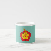 Tasse Expresso Flower rouge hibiscus (Devant)