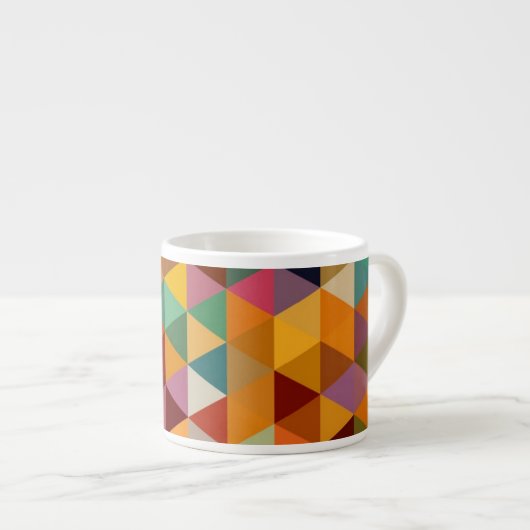 Tasse Expresso Fond vintage de motif de triangles (Devant droit)