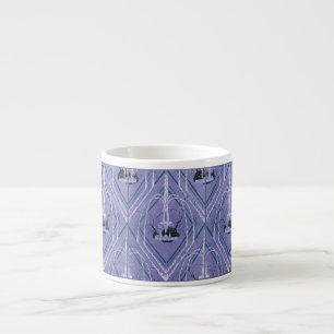 Tasse Expresso Fontaine Art Déco En Bleu