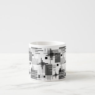 Tasse Expresso Formes géométriques modernes abstraites rayées lin