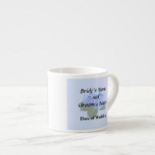 Tasse Expresso Fournitures de mariage à l'hortensia bleu magnifiq