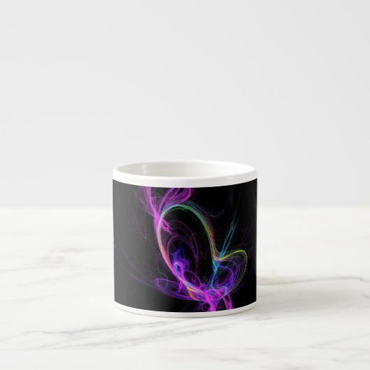 Tasse Expresso Fractale Électrique Rose (Devant)