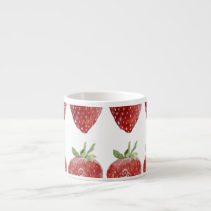 Tasse Expresso Fraises d'aquarelle : motif transparent