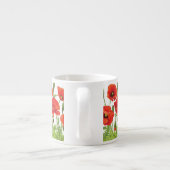Tasse Expresso Frontière horizontale avec le pavot rouge (Dos)