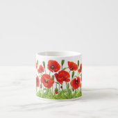 Tasse Expresso Frontière horizontale avec le pavot rouge (Devant)