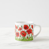 Tasse Expresso Frontière horizontale avec le pavot rouge (Droite)