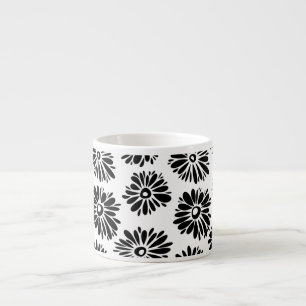Tasse Expresso Funky Black et blanc floral