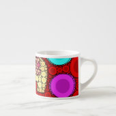 Tasse Expresso Funky Red Elephant Cercles Concentrés Mosaïque (Droite)