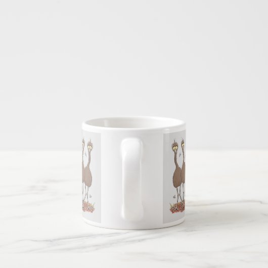 Tasse Expresso Funny Australian emu trio cartoon illustration (Dos)
