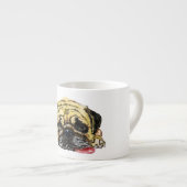 Tasse Expresso Funny Espresso Cup avec chien Carlin (Devant droit)