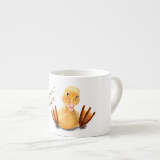 Tasse Expresso Funny Espresso Cup avec Happy Duck - Smile (Devant droit)