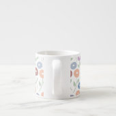 Tasse Expresso Fuzzy Flower Pattern Pastels on White (Dos)