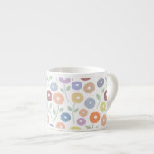 Tasse Expresso Fuzzy Flower Pattern Pastels on White (Devant droit)