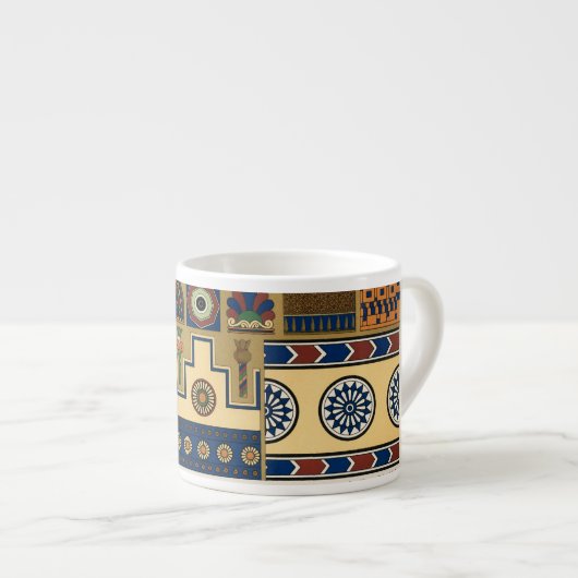 Tasse Expresso géant motif rétro assyrien (Devant droit)