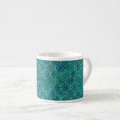 Tasse Expresso Géométrie Émeraude Dorée (Devant droit)