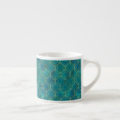 Tasse Expresso Géométrie Émeraude Dorée (Droite)
