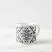 Tasse Expresso Géométrique, motif, noir et blanc (Devant droit)