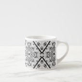 Tasse Expresso Géométrique, motif, noir et blanc (Droite)