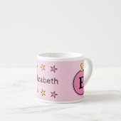 Tasse Expresso Girafe mignonne jaune rose avec étoiles enfant (Devant droit)