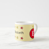Tasse Expresso Girafe rouge mignonne jaune avec étoiles enfant (Devant droit)
