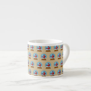 Tasse Expresso Globe des neiges avec cardinal rouge mignon