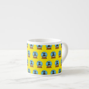 Tasse Expresso Globe des neiges avec chant Blackbird