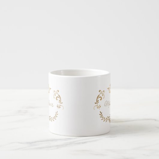 Tasse Expresso Gold Crown Crest Personnalisé Espresso Cup (Devant)