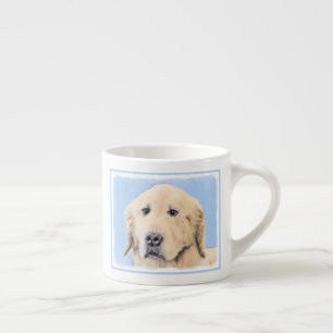 Tasse Expresso Golden Retriever Painting - Cute Original Dog Art