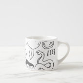 Tasse Expresso Graffiti mignon : Doodle Art Set. (Droite)