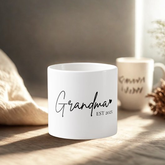 Tasse Expresso Grand-mère minimaliste EST | Nouveau cadeau de gra