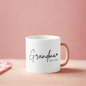 Tasse Expresso Grand-mère minimaliste EST | Nouveau cadeau de gra
