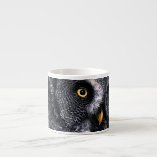 Tasse Expresso Grande Chouette grise (Devant)