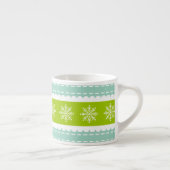 Tasse Expresso Grandes vertes et bleues de Noël avec des flocons (Droite)