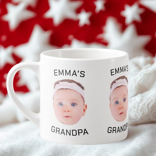 Tasse Expresso Grandpa Boug cadeau, Personnalisé Visage bébé, Cad