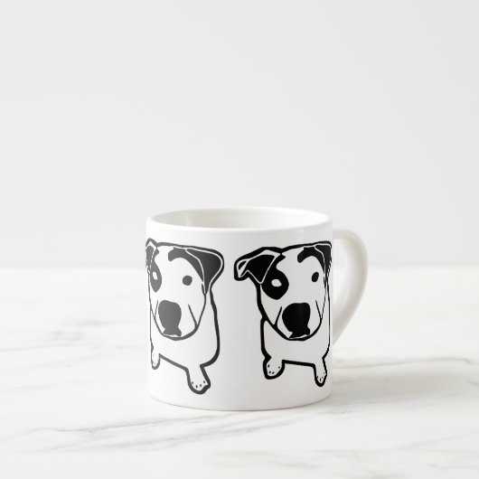 Tasse Expresso Graphique d'à l'os de pitbull (Devant droit)