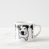 Tasse Expresso Graphique d'à l'os de pitbull (Droite)