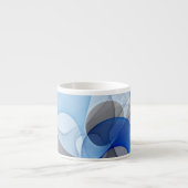 Tasse Expresso Graphique d'art fractal gris bleu Abstrait moderne (Devant)