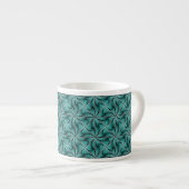 Tasse Expresso Graphique géométrique 3D pivotante Turquoise vert (Devant droit)