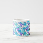 Tasse Expresso Graphique rose et blanc de licorne (Devant)