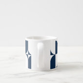 Tasse Expresso Gras Bleu et blanc Mid-Century moderne géométrique (Dos)