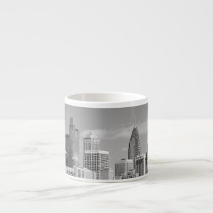 Tasse Expresso gratte-ciel de Philly noir et blanc