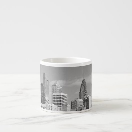 Tasse Expresso gratte-ciel de Philly noir et blanc (Devant)