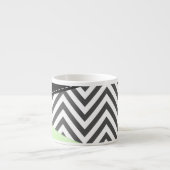 Tasse Expresso Gray Zigzag, Gray Chevron, Zigzag Pattern, Mint (Devant)