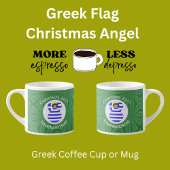 Tasse Expresso Grec Ange Noir Cheveux drapeau de Noël Personnalis