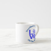 Tasse Expresso Grèce Coeur Drapeau Bleu AMOUR Personnalisé (Devant droit)